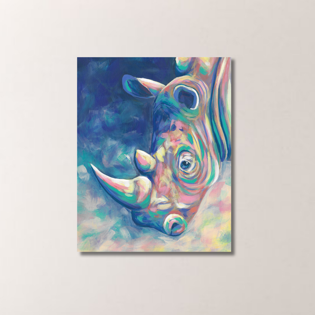 Colorful Rhino Print